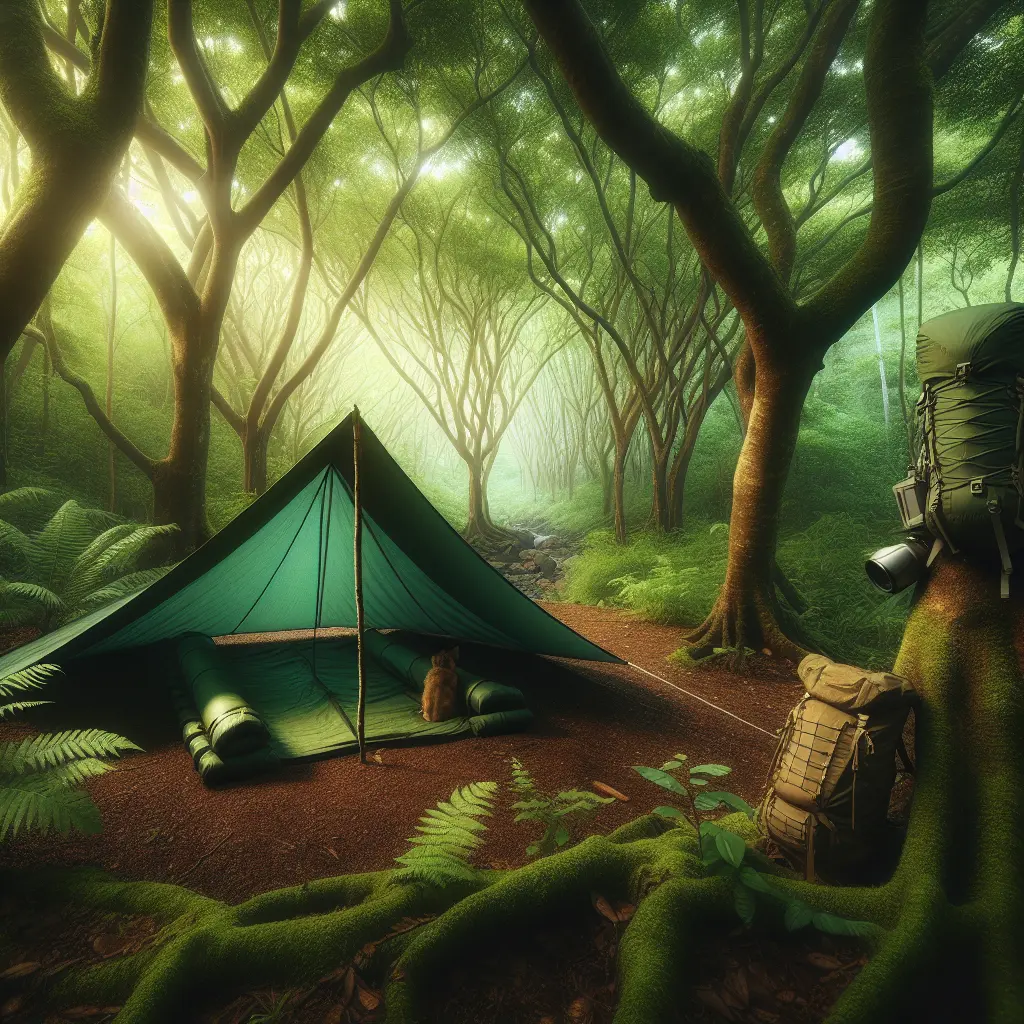 Sådan slår du bivuak med presenning og spændeknuder